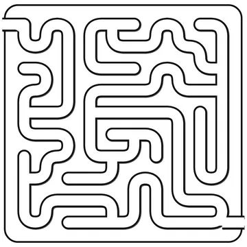 A square pipe maze with plain rectilinear corridors