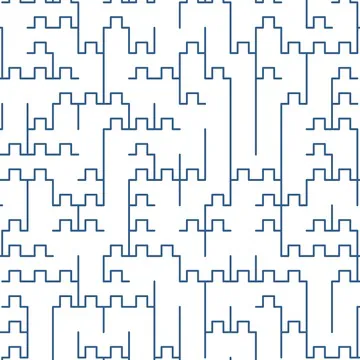 A square maze with castellated walls